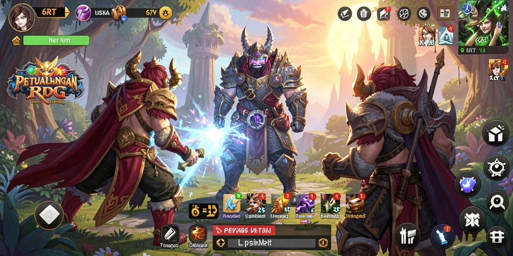 Screenshot 6RT menampilkan aksi seru dalam pertarungan RPG.