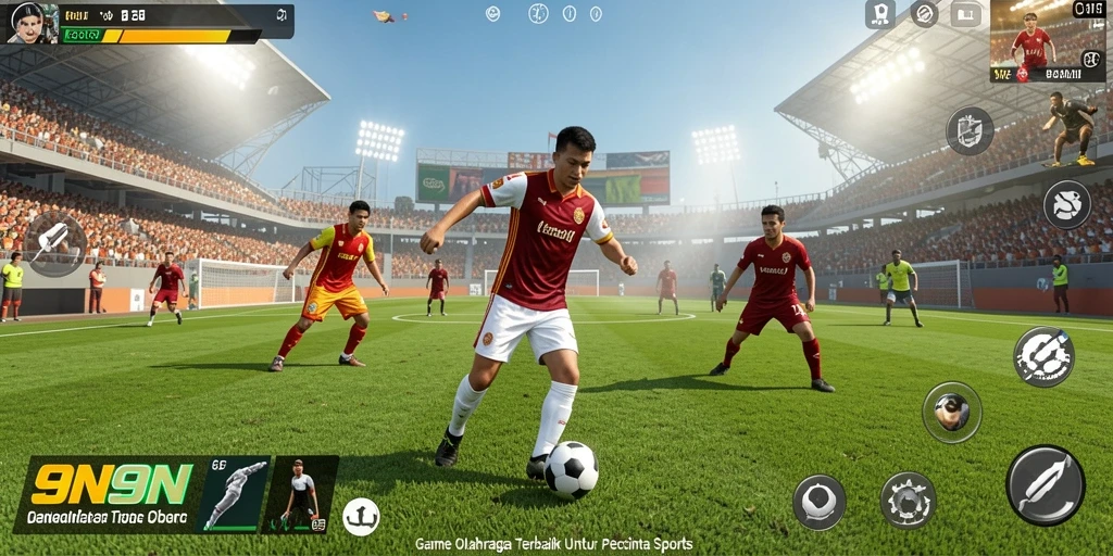 Gameplay seru dalam pertandingan olahraga yang penuh aksi.