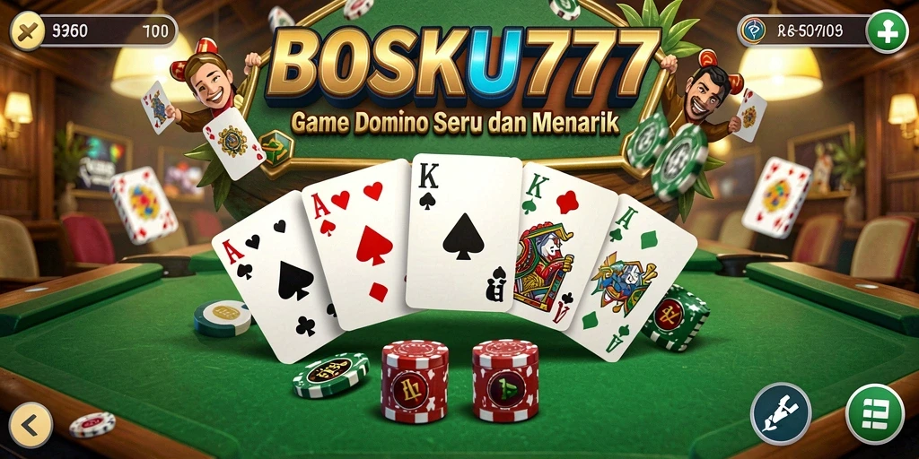 Screenshot gameplay seru dari BOSKU777 saat bermain domino.