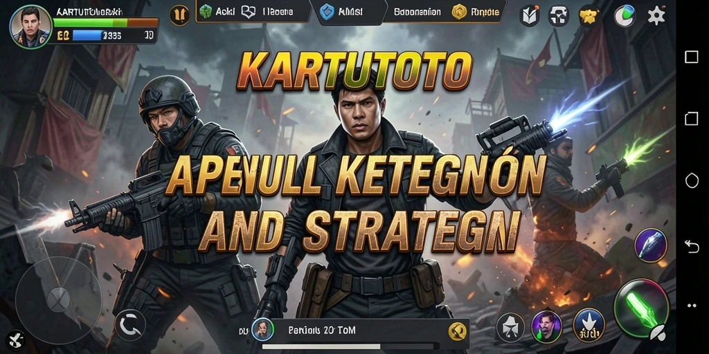Screenshot KARTUTOTO menampilkan pertarungan action yang mendebarkan.