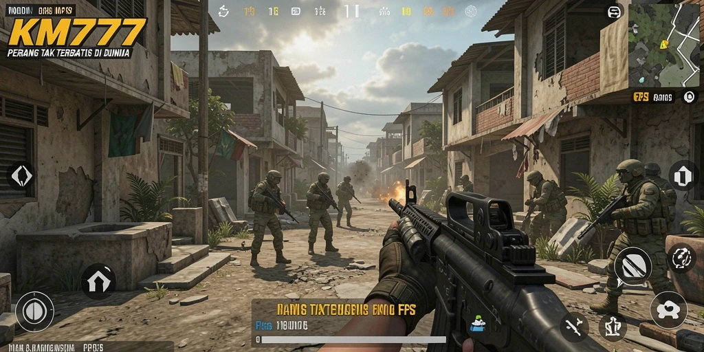 Tangkapan layar menunjukkan aksi intens dalam pertempuran FPS.