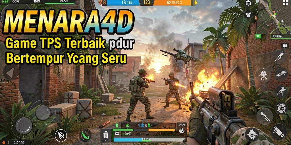 Tampilan gameplay seru MENARA4D menunjukkan pertempuran intens yang menegangkan.