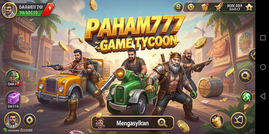 Tampilan gameplay menarik dari PAHAM777 yang menunjukkan manajemen bisnis.