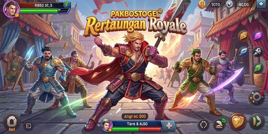 Gameplay PAKBOSTOGEL yang mendebarkan di arena Battle Royale.