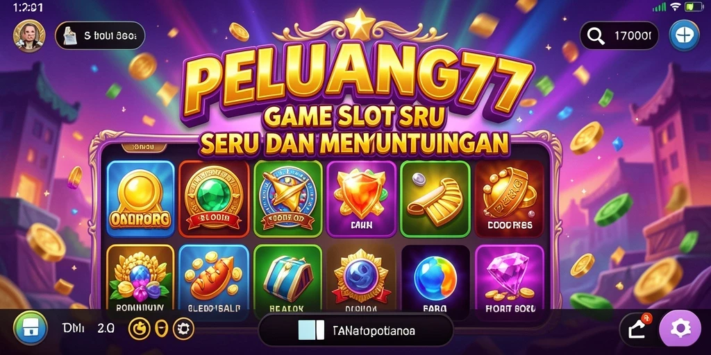 Screenshot PELUANG77 menampilkan gameplay Slot yang menggembirakan.
