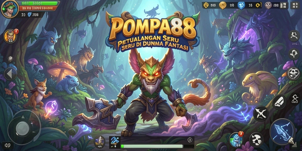 Tampilan gameplay POMPA88 yang penuh aksi dan petualangan.