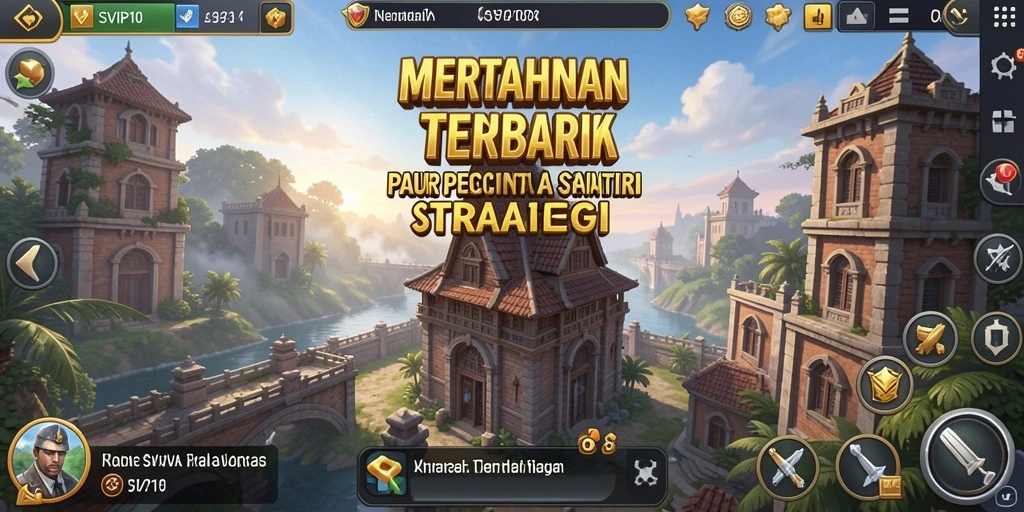 Tampilan gameplay SVIP10 yang menarik dengan menara dan musuh yang dinamis.