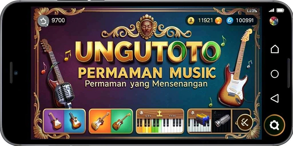 Screenshot utama UNGUTOTO menampilkan gameplay interaktif dan menyenangkan.
